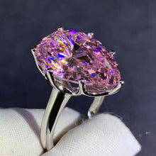 Load image into Gallery viewer, BIG 6 Carat Pink Pear Cut 7 Prong Solitaire VVS Moissanite Ring