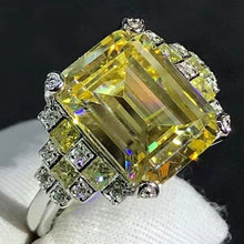 Load image into Gallery viewer, 5 Carat Pink Emerald Cut Bead-set Plain Shank VVS Moissanite Ring
