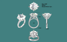 Load image into Gallery viewer, 16mm Carat Round Cut D Color Solitaire Moissanite Ring - Custom Order