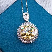 Load image into Gallery viewer, 5 Carat Yellow Round Cut Snowflake Certified VVS Moissanite Necklace