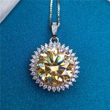 Load image into Gallery viewer, 5 Carat Yellow Round Cut Starburst Certified VVS Moissanite Necklace