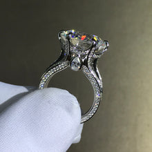 Load image into Gallery viewer, 12 Carat Round Cut Moissanite Ring Filigree Bead-set G-H Colorless