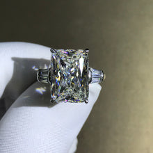 Load image into Gallery viewer, 6 Carat Elongated Cushion Cut Moissanite Ring Three Stone VVS G-H Colorless