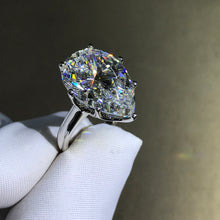 Load image into Gallery viewer, 6 Carat Pear Cut Moissanite Ring 7 Prong Solitaire VVS G-H Colorless