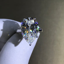 Load image into Gallery viewer, 6 Carat Pear Cut Moissanite Ring 7 Prong Solitaire VVS G-H Colorless