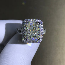 Load image into Gallery viewer, 6 Carat Radiant Cut Moissanite Ring Halo Infinity Shank VVS G-H Colorless
