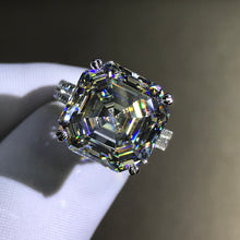 Load image into Gallery viewer, 6 Carat Ascher Cut Moissanite Ring VVS G-H Colorless