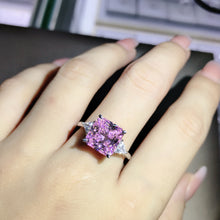 Load image into Gallery viewer, 6 Carat Radiant Cut Moissanite Pink VVS 4 Claw Three Stone