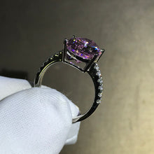 Load image into Gallery viewer, 6 Carat Pear Cut Moissanite Pink 5 Claw Basket French Pave