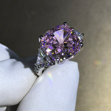Load image into Gallery viewer, 6 Carat Cushion Cut Moissanite Pink VVS Three Stone Cathedral