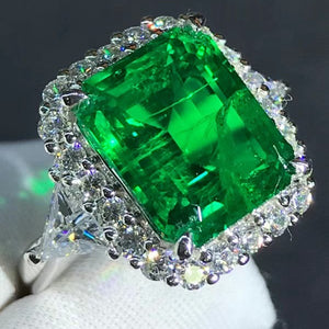 Irresistible 5.5 Carat Emerald Cut Lab Grown Emerald Ring with Durable 9K Gold