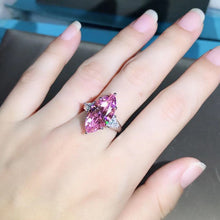 Load image into Gallery viewer, 8 Carat Marquise Cut Pink Three Stone VVS Moissanite Rings