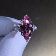 Load image into Gallery viewer, 8 Carat Marquise Cut Pink Three Stone VVS Moissanite Rings