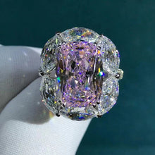 Load image into Gallery viewer, 6 Carat Cushion Cut Pink Floating Halo VVS Moissanite Ring