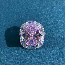 Load image into Gallery viewer, 6 Carat Cushion Cut Pink Floating Halo VVS Moissanite Ring