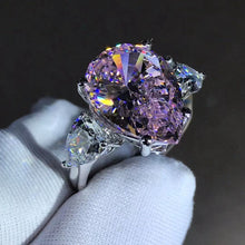 Load image into Gallery viewer, 6 Carat Pink Pear Cut Three Stone VVS Moissanite Ring
