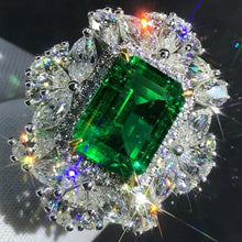 Load image into Gallery viewer, Stunning 3.70 Carat Emerald Cut Lab Grown Emerald with Durable 9K Gold