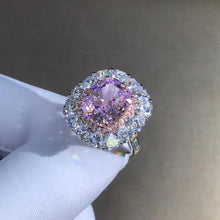 Load image into Gallery viewer, 6 Carat Pink Cushion Cut Double Halo VVS Moissanite Ring