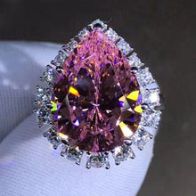 Load image into Gallery viewer, Stunning 10 Carat Pink Pear Cut Halo VVS Moissanite Ring