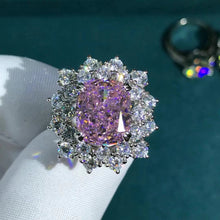 Load image into Gallery viewer, 6 Carat Rare Cushion Cut Double Halo Pink VVS Moissanite Ring