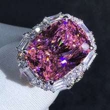 Load image into Gallery viewer, Rare Pink 10 Carat Cushion Cut Halo Bead Set VVS Moissanite Ring