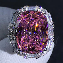 Load image into Gallery viewer, Rare Pink 10 Carat Cushion Cut Halo Bead Set VVS Moissanite Ring
