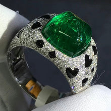 Load image into Gallery viewer, Irresistible 5.5 Carat Emerald Cut Lab Grown Emerald Ring with Durable 9K Gold