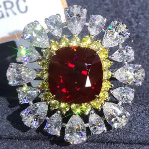 6 Carat Two-tone Cushion Cut Ruby with Durable 9K Gold Ring