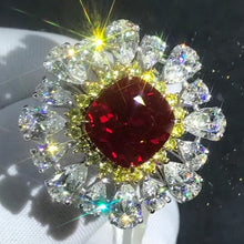 Load image into Gallery viewer, 6 Carat Two-tone Cushion Cut Ruby with Durable 9K Gold Ring