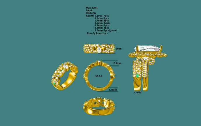 Round Cut D Color VVS 14K Yellow Gold Band - Custom Order