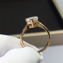 Load image into Gallery viewer, 1-2 Carat D Color Heart Cut 3 Prong Solitaire Basket Pinched Shank Moissanite Ring