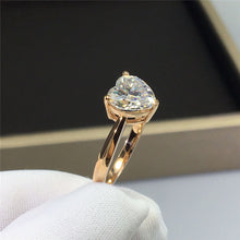 Load image into Gallery viewer, 1-2 Carat D Color Heart Cut 3 Prong Solitaire Basket Pinched Shank Moissanite Ring