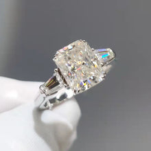 Load image into Gallery viewer, 3 Carat D Color Radiant Cut Double Prong Basket Tapered Shank VVS Moissanite Ring
