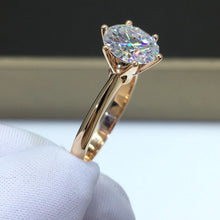 Load image into Gallery viewer, 1 Carat D Color Round 6 Prong Crown Solitaire Pinched Shank Moissanite Ring