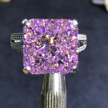 Load image into Gallery viewer, 6 Carat K-M Colorless Radiant Cut 4 Prong Bead-set Split Shank Simulated Sapphire Ring