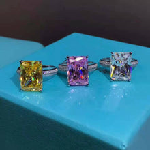 Load image into Gallery viewer, 6 Carat Pink Radiant Cut 4 Prong Claw Bead-set Moissanite Ring