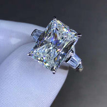 Load image into Gallery viewer, 6 Carat Elongated Cushion Cut Moissanite Ring Three Stone VVS K-M Colorless