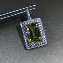 Load image into Gallery viewer, 4 Carat Green, Blue, Pink, Colorless or Yellow Emerald Cut Simulated Moissanite Necklace
