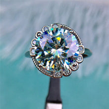 Load image into Gallery viewer, 5 Carat Round Cut Moissanite Ring Cosmic Floating Halo Certified VVS D Color