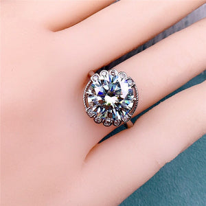 5 Carat Round Cut Moissanite Ring Cosmic Floating Halo Certified VVS D Color