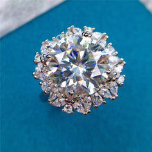 Load image into Gallery viewer, 6 Carat Round Cut Moissanite Ring Octogen Snowflake Certified VVS D Color