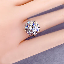 Load image into Gallery viewer, 6 Carat D Color Round Cut Thin Band 4 Prong 5-stone Moissanite Ring