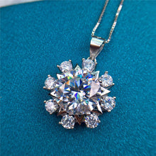 Load image into Gallery viewer, 5 Carat D Color Round Cut Star Halo Pendant Certified VVS Moissanite Necklace