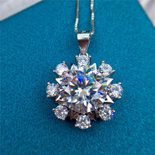 Load image into Gallery viewer, 5 Carat D Color Round Cut Star Halo Pendant Certified VVS Moissanite Necklace