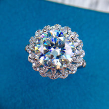 Load image into Gallery viewer, 5 Carat D Color Round Cut Double Halo Snowflake Certified VVS Moissanite Ring