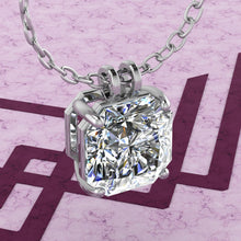 Load image into Gallery viewer, 6.5 CT Square Radiant Cut Solitaire Basket Moissanite Necklace D Color