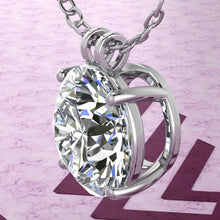 Load image into Gallery viewer, 10 CT Round Cut Solitaire Basket Moissanite Necklace D Color