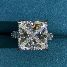 Load image into Gallery viewer, 6 Carat Princess Cut Moissanite Ring Bead-set Pave Wrap VVS K-M Colorless