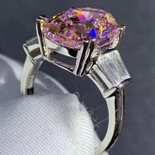 Load image into Gallery viewer, BIG 6 Carat Pink Oval Cut Double Prong Basket Three Stone VVS Moissanite Ring