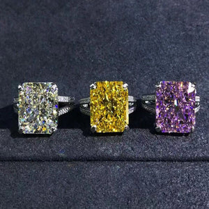 6 Carat Pink Radiant Cut 4 Prong Bead-set Split Shank VVS Moissanite Ring